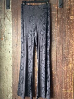 American Eagle Outfitters Charcoal Snake-Print Flare Pants